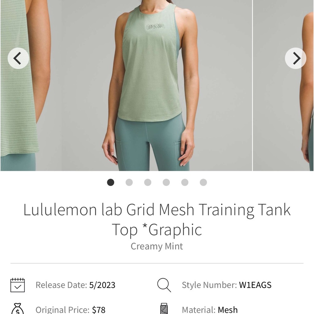 lululemon athletica Creamy Mint Tank Top